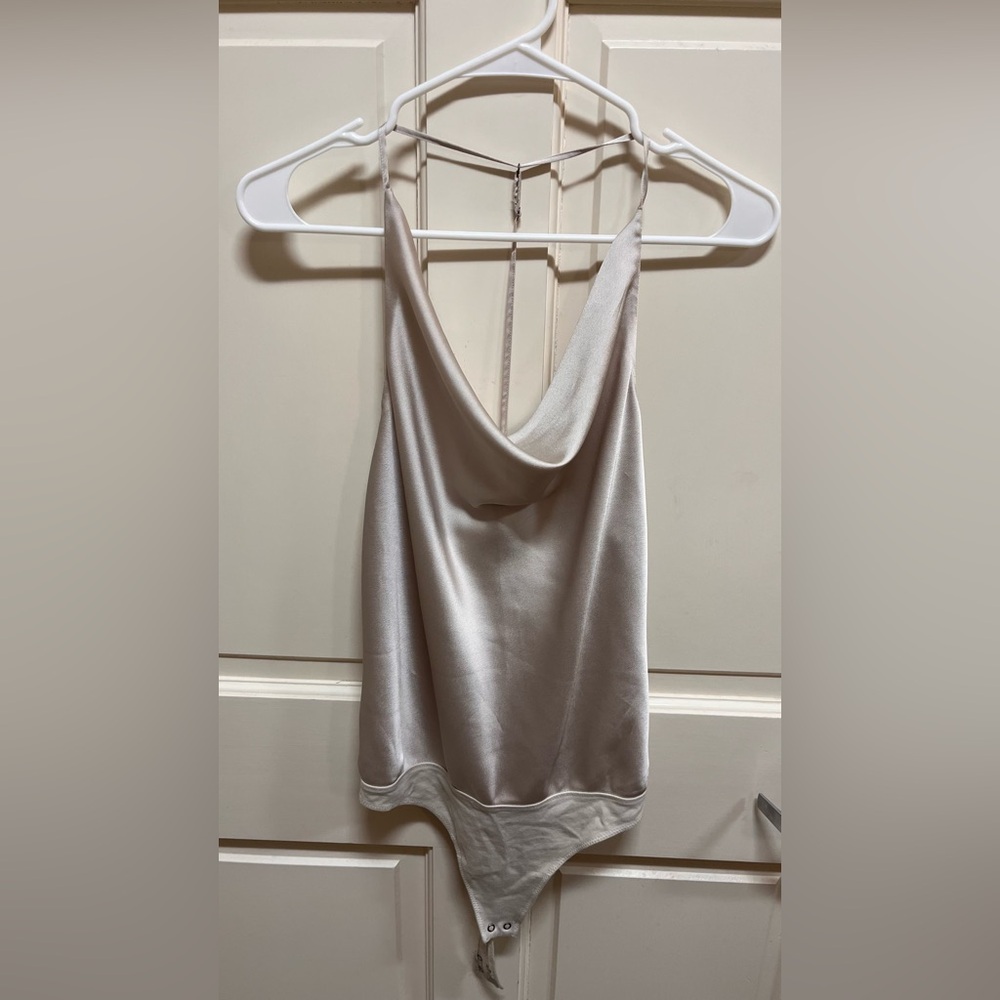 Abercrombie & Fitch satin cowl neck bodysuit - S